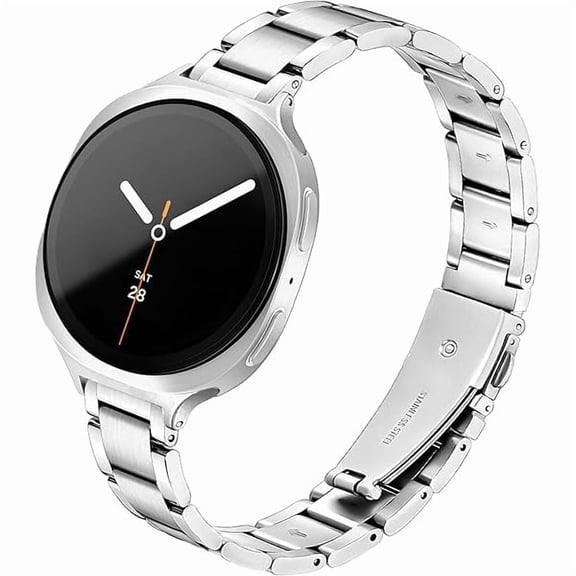 can Slim Metal Band for Samsung Galaxy Watch 8 Band 40mm 44mm/Galaxy Watch 8 Classic 46mm for Women, Thin Stainless Steel Dressy Replacement Bracelet for Samsung Galaxy 8 Watch bands Women-Sliver