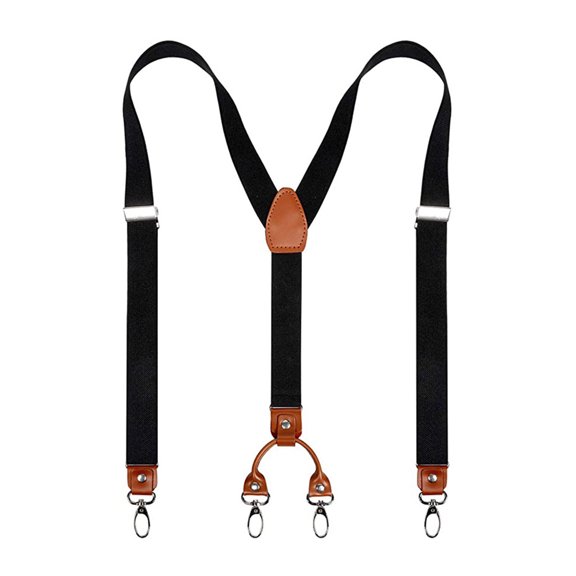 AUQ Suspenders,Men's Suspenders Heavy Duty Button-In Style,Fashionable Casual Red