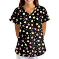 thumbnail image 6 of LHVUOA Scrub Tops for Women Short Sleeve V Neck Tops with Cute Printed Cozyfit Scrubs for Women, 6 of 6
