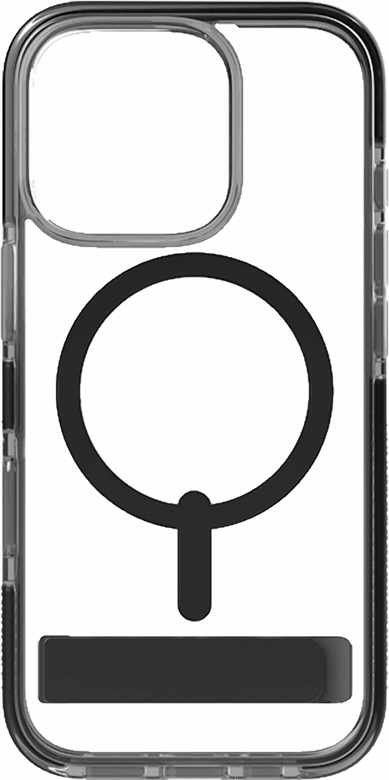 Zagg Piccadilly Snap Case with Kickstand and MagSafe for iPhone 16 Pro, Clear Black