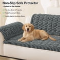 thumbnail image 3 of Smiry Couch Covers Sofa Cover Slipcover for Dogs Washable, Non Slip Sofa Protector, Fuzzy Couch cover Pet Friendly Home Decor, Dark Gray, 27.6" x 70.9", 3 of 10