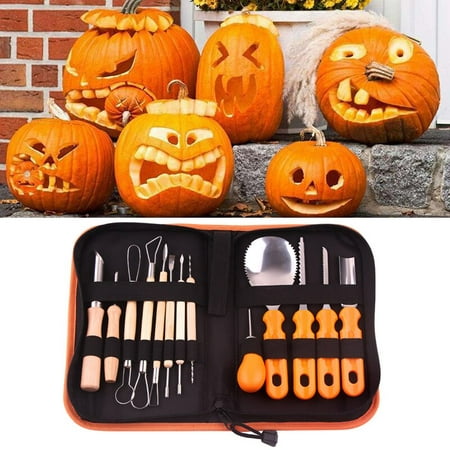 13PCS Halloween Pumpkin Cuttings Carving Kit Stainless Steel Durable Carving Tools for Fruit Vegetable With (Best Tools To Carve A Pumpkin With)
