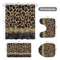 thumbnail image 6 of 4 Pcs Teal Leopard Print Shower Curtain Set with Non-Slip Rugs, Toilet Lid Cover and Bath Mat, Wild Animal Skin Bathroom Decor Set with Shower Curtain and Rugs(Hooks Not Included), 6 of 6