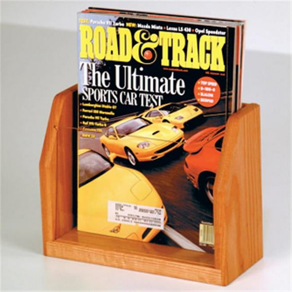 Wooden Mallet  Countertop Magazine Display in Medium Oak