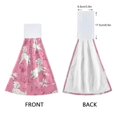 thumbnail image 3 of Haosy 2 Pack Kitchen Wash Cloths with Hanging Loops Absorbent Absorbent Quick Drying Hand Towels, White Dogs on Pink Grass, 3 of 7