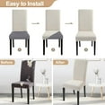 thumbnail image 4 of Jacquard Dining Room Chair Covers Set of 6, Stretch Kitchen Chair Covers Washable Parsons Chair Slipcover Removable Dining Chair Protectors for Hotel,Ceremony（Beige Floral Texture）, 4 of 6