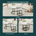 thumbnail image 4 of Smuxee Modern Marble-Textured Nesting Coffee Table Set, Wooden End Table for Living Room, 4 of 9