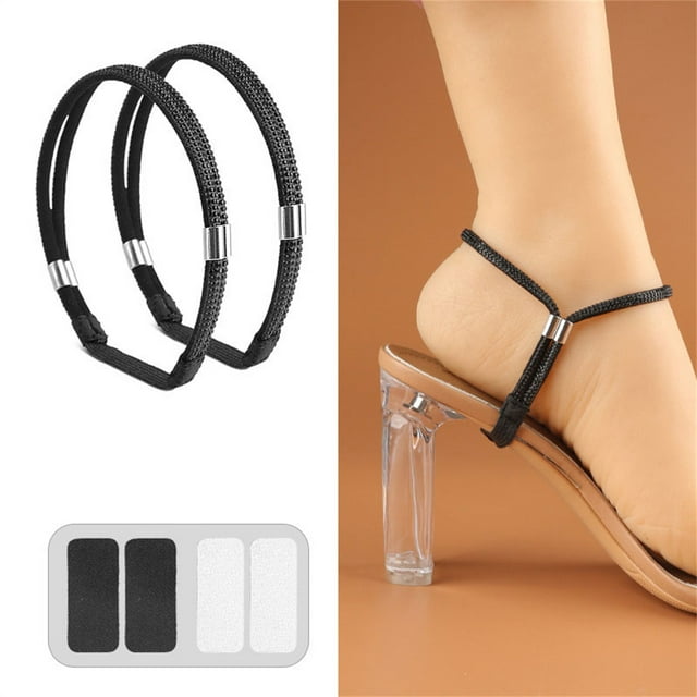 Talons Hauts Élastiques, Sangles de Chaussures Wabulaires Élastiques, Talons Hauts Élastiques avec Strass, Sangles Amples