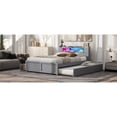 thumbnail image 5 of Queen Size Wood Storage Platform Bed with LED, 2 Drawers and 1 Twin Size Trundle, Pholstered Platform Bed, 5 of 12