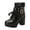 Black, variant on Fall Shoes Women Women Platform Boots Black Heel Ankle Booties Lace Buckle Combat Boots with Zipper High Heel Goth Shoes (Black,8)