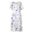 thumbnail image 4 of Edvintorg Womens Dresses Vintage Floral Printed Round Neck Short Sleeve Casual Summer Dress with Pocket Vacation Beach Dresses for Women, 4 of 5