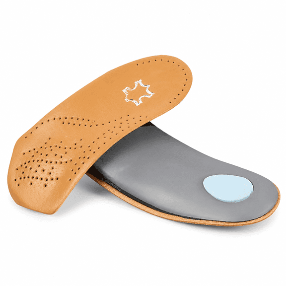 FLORNIX 1 Pair Leather Shoes Half-Pads Orthopedic Insole Arch Support for Men Women Cowhide Comfort Inserts for Feet Plantar Fasciitis Half Insole Inserts for Plantar Fasciitis for Women Eu41-42