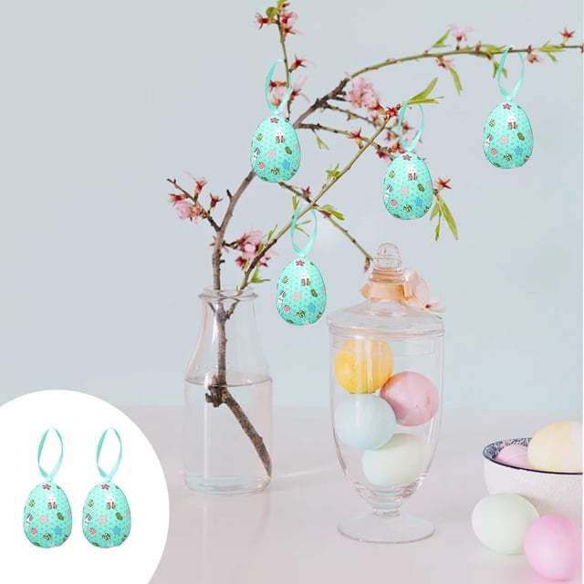 Dvkptbk Oeufs de Pâques en Mousse Oeufs de Pâques en Mousse Fleur Colorée Décoration en Tissu Décoration de Simulation Pendentif Décorations de Pâques