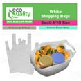 thumbnail image 5 of EcoQuality Plastic White T-Shirt Bags 4000ct, 1/10 Shopping Bags, Grocery Bags, Poly Bags, Multi-Use, Small Size, Reusable Carry Out Bags (8x4x16) (13 Micron), 5 of 7
