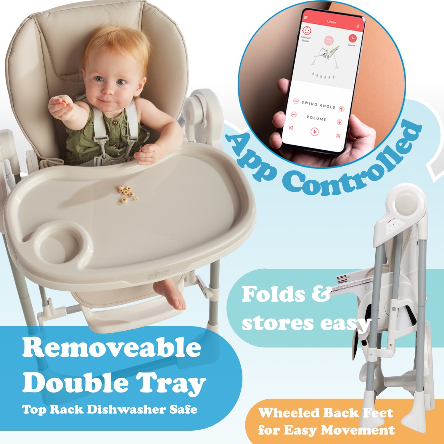 SnuggleBug 2-in-1 Infant Swing and High Chair