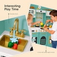 thumbnail image 6 of Reasea Kids Wooden Play Kitchen Set , Toddler Toy Kitchen Playset with 24 Accessories, Realistic Appliances & Storage for Kids Ages 3+, Mint Green, 6 of 9