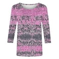 thumbnail image 5 of Xdegoge Womens Blouses 3/4 Sleeve Plus Size Tops Fashion Printed Crew Neck Oversized T Shirt Loose Fit Tunic Summer Tops Casual Boho Tees Ropa Mujer Women Past Orders, 5 of 5