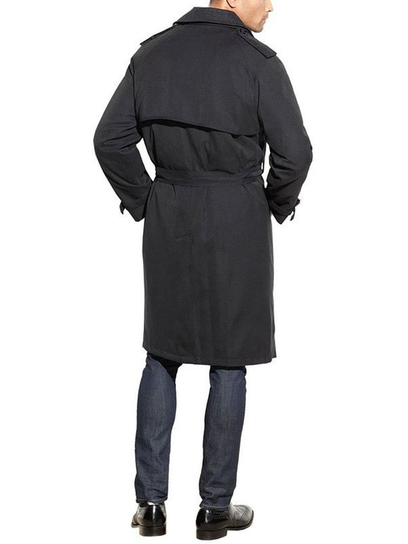 London Fog Men's Iconic Double Breasted Trench Coat, Charcoal, 54R