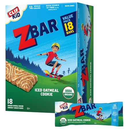 Pack of 2 - Clif Kid Zbar - Iced Oatmeal Cookie - Soft Baked Whole Grain Snack Bars - Usda Organic - Non-Gmo - Plant-Based - 1.27 Oz. (18 Pack)