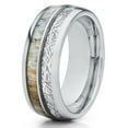 thumbnail image 2 of His and Hers Deer Antler Ring - Meteorite Ring - Deer Antler Wedding Band - 8mm, 2 of 6
