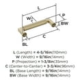 thumbnail image 5 of Amerock Balata 3-3/4 inch (96mm) Center-to-Center Golden Champagne Cabinet Pull, 5 of 6