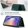 thumbnail image 3 of SaniMore Case for Samsung Galaxy A54 5G 6.4" 2023, PU Leather Case Soft TPU Inner Detachable Magnetic Folding Wallet Card Slots Kickstand Anti-drop Shockproof 360°Protection Cover, Green, 3 of 10