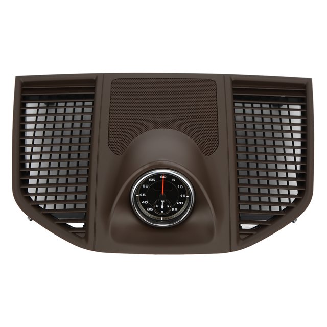 Panel de parrilla para salpicadero central superior de coche, color marrón con cronómetro 95B 858 189 C 0L7, repuesto para Macan 2014-2020, cronómetro negro
