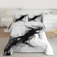 thumbnail image 2 of Homewish Abstract Art Fluid Queen Comforter Set,Marble Texture Bedding Sets,White Black Bedding Comforter Set For Girls Boys,Breathable Home Decor Reversible,3pcs, 2 of 8