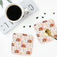 thumbnail image 4 of Zufioo Cute Sleepy Fox Print Leather Coaster Set, Decorative PVC Coasters 4-pack - Scald and Stain-resistant, Suitable for Home, Cafes, Restaurants-Square, 4 of 6