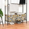 thumbnail image 3 of Yayeee Foldable Storage Basket for Shelves with Handles Waterproof Cloth Bins, Brown Flowers, 3 of 7