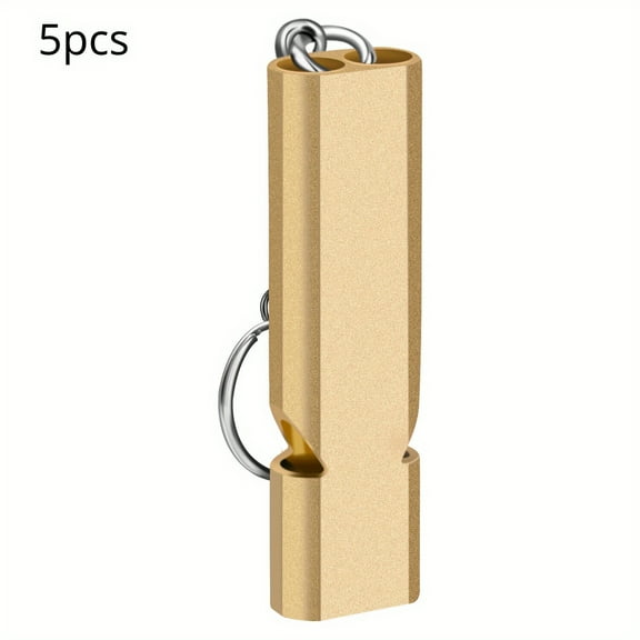 Elegant Choise 5pcs 120db Loud Emergency Survival Whistle For Camping Keychain Outdoor SOS Whistle Gold and Silver