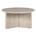 thumbnail image 3 of HomeRoots 521618 32 in. White Grain Round Coffee Table, 3 of 5