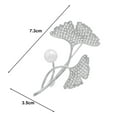 thumbnail image 6 of Xinyolin Ginkgo Leaf Shape Brooch Faux Pearl Shiny Rhinestone Stainless Exquisite Colorfast Luxury Bag Collar Scarf Hat Decoration Clothes Pin Lady Jewelry, 6 of 8