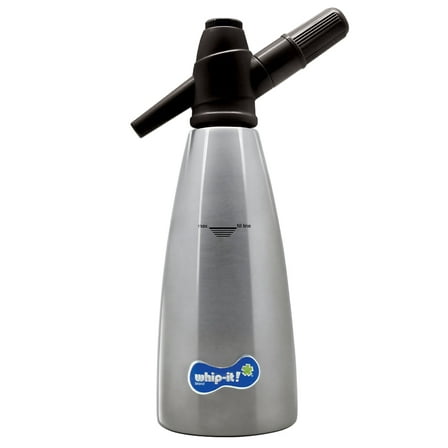 1L Whip-It! Soda Siphon, Stainless Steel (Black Head)