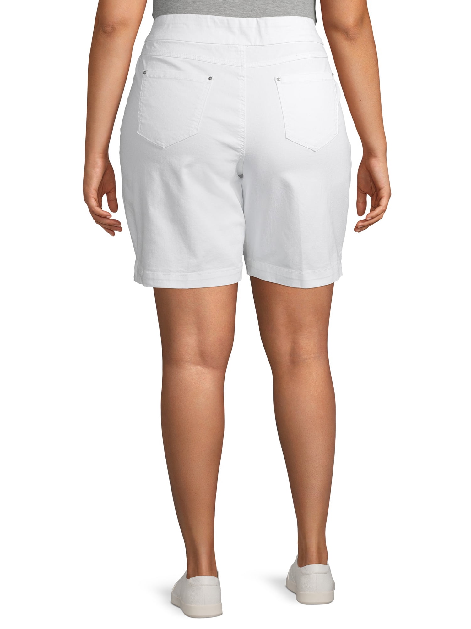 Terra u0026 Sky Plus Size 5-Pocket Pull-On Denim Shorts - Walmart.com