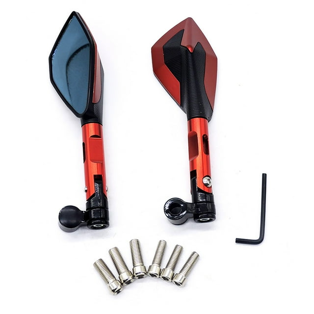 Trayknick 1Pair Rétroviseurs Universels CNC Rétroviseurs de Remplacement en Métal Modifié pour les Motos