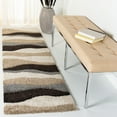 thumbnail image 3 of SAFAVIEH Florida Tyler Geometric Shag Runner Rug, Ivory/Grey, 2'3" x 8', 3 of 10