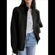 thumbnail image 1 of Suéter de Mujer con Solapa y Cremallera, Cárdigan Informal de Punto. Negro Talla Única, 1 of 8