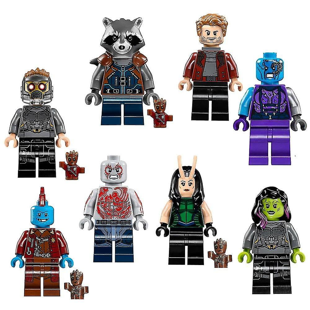Guardians of the Galaxy Star Hero Minifigures Toy Set 8 PCS Collectible Anime Wars Hero Mini Figure Yondu Drax Building Block Kit Walmart