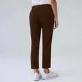 thumbnail image 4 of LWavelet Elastic Waist Straight Leg Pants with Drawstring & Pockets Soft Stretchy Casual Lounge Trousers Coffee 2XL, 4 of 4