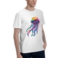 thumbnail image 6 of Colorful Jellyfish T-Shirt for Men Cotton 100% Summer Tops Women Fashion Casual Short Sleeves Round Collar Short-Sleeve Couple Top Tees, 6 of 7