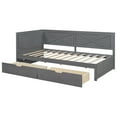 thumbnail image 4 of Euroco Wood Twin Size Daybed with 2 Drawers Sofa Bed for Living Room, Ancient Grey, 4 of 16