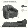 thumbnail image 2 of Renwick 2 in 1 Convertible Sofa Bed Folding Sleep Chair Bed Corduroy Couch with Armrests Bean Bag Chair for Living Room and Bedroom, Gray, 2 of 8