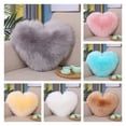 thumbnail image 6 of Zhaomeidaxi Valentines Day Decor Fluffy Heart Pillow, Shaggy Plush Faux Fur and Sherpa, Cute Soft Throw Cushion, Decorative for Home Bed Couch - Multicolor, Heart Shaped, 6 of 10