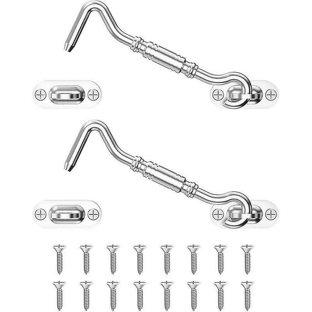crochet Pour Cabine, Loquet Pour Porte De Grange Coulissante 4 En Acier Inoxydable, Crochet Et Oeil Pour Porte Prive, Verrou Pour Porte Paisse, Ve