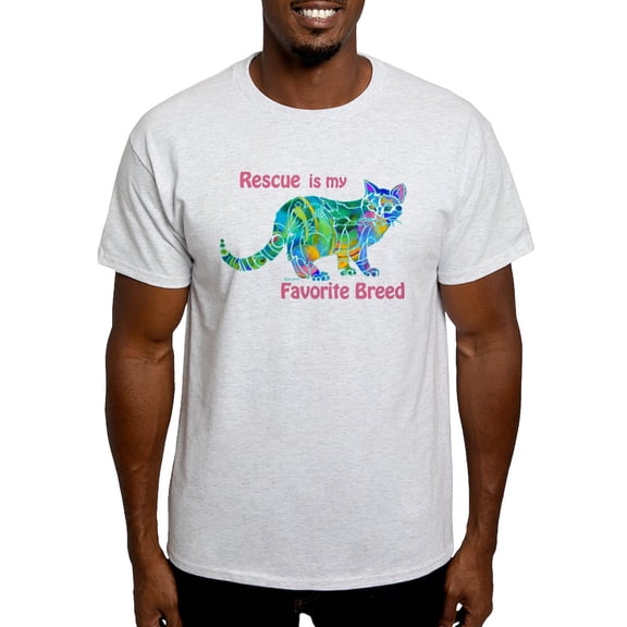 CafePress - RESCUE Is Favorite Breed CATS Light T Shirt - Light T-Shirt - CP