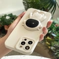 thumbnail image 5 of Compatible for iPhone 13 Pro Max Cute Case, 6D Astronaut Hidden Stand Phone Case for Women Girls Soft TPU Shockproof Back Cover - White, 5 of 11