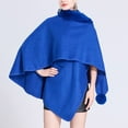 thumbnail image 2 of Cape Châle Tricotée Couleur Unie, Col Faux Élégant pour Femmes, 2 of 8