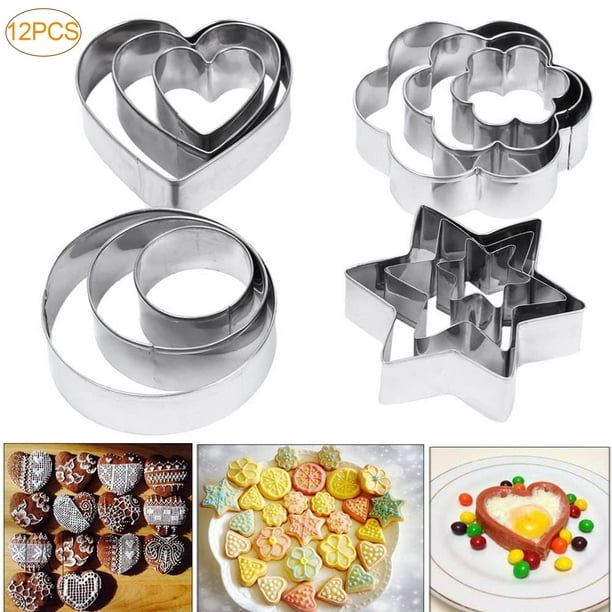 GustaveDesign 12 Piece Cookie Cutters Mold, Stainless Steel Biscuit
