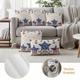 thumbnail image 6 of Independence Day Pillow Covers 2 Pack American Flag Stars Beige Texture Pillowcase Waterproof Outdoor Throw Pillow Cover for Patio Garden Square Cushion 24”x24”, 6 of 9